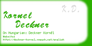 kornel deckner business card